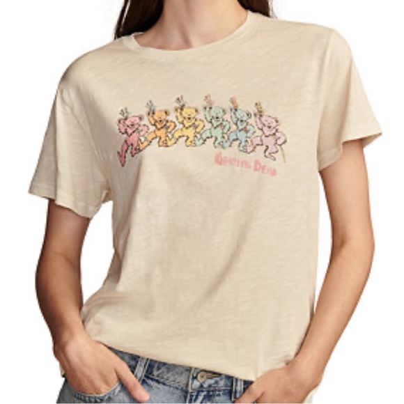 NWT Lucky Brand cream Grateful Dead Tee size S/M - Picture 1 of 7